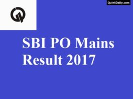 SBI PO Mains Result 2017