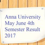 Anna University May June 4th Semester Result 2017