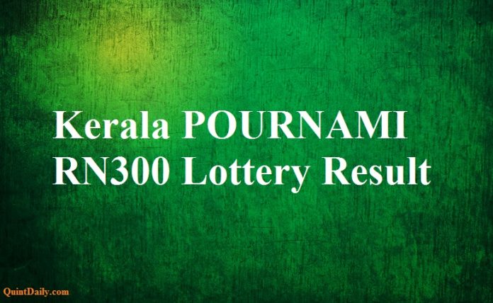 Kerala POURNAMI RN300 Lottery Result