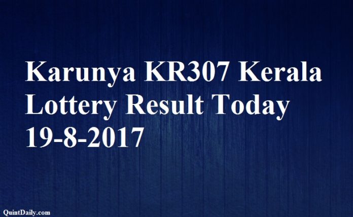 Karunya KR307 Kerala Lottery Result