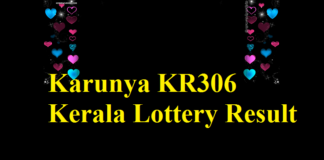 Karunya KR306 Kerala Lottery Result