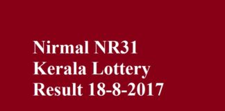 Nirmal NR31 Kerala Lottery Result