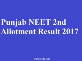 Punjab NEET 2nd Allotment Result 2017