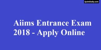 Aiims Entrance Exam 2018