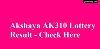 Akshaya AK310 Lottery Result
