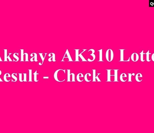 Akshaya AK310 Lottery Result