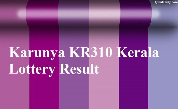 Karunya KR310 Kerala Lottery Result