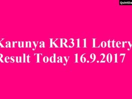 Karunya KR311 Lottery Result