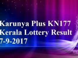 Karunya Plus KN177 Lottery Result