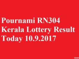 Pournami RN304 Lottery Result