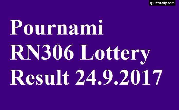 Pournami RN306 Lottery Result 24.9.2017