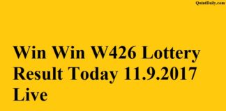 Win Win W426 Lottery Result Today 11.9.2017 Live