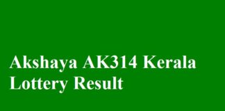 Akshaya AK314 Kerala Lottery Result