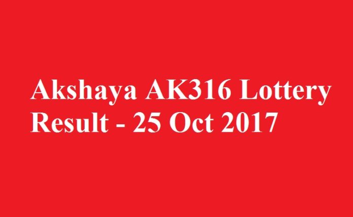 Akshaya AK316 Lottery Result