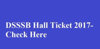 DSSSB Hall Ticket 2017