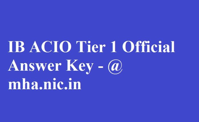 IB ACIO Tier 1 Answer Key