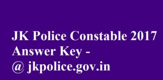 JK Police Constable 2017 Answer key