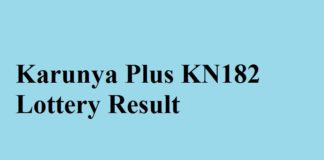 Karunya Plus KN182 Lottery Result