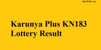 Karunya Plus KN183 Lottery Result