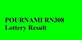 POURNAMI RN308 Lottery Result