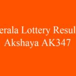 Kerala Lottery Result 30.5.2018 Akshaya AK347